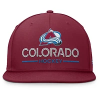 Men's Fanatics Burgundy Colorado Avalanche Authentic Pro Rink Lockup Snapback Hat