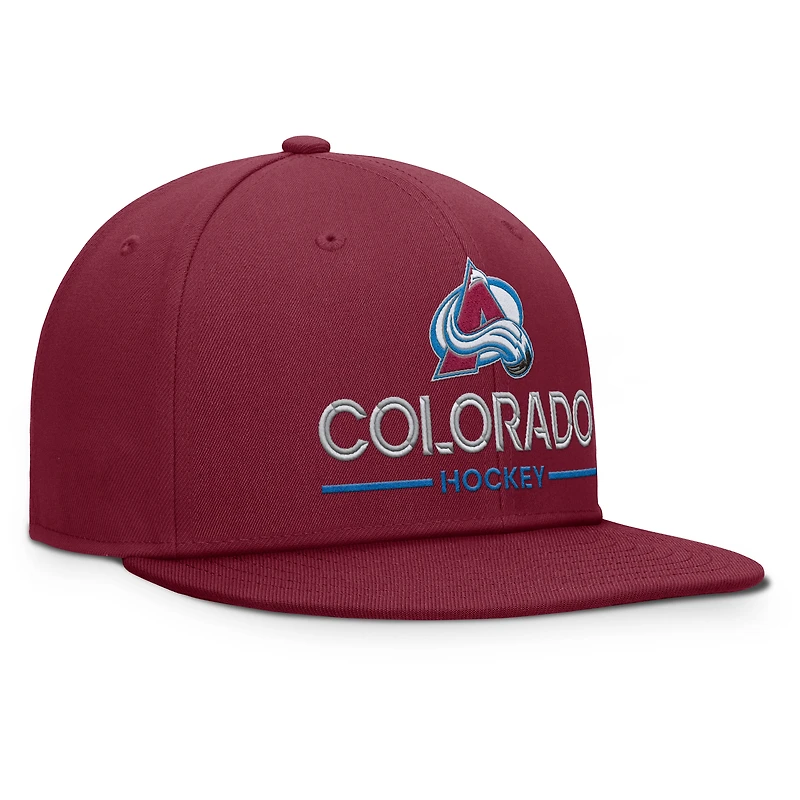 Men's Fanatics Burgundy Colorado Avalanche Authentic Pro Rink Lockup Snapback Hat