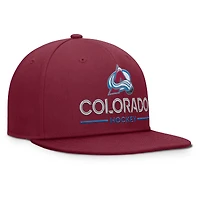Men's Fanatics Burgundy Colorado Avalanche Authentic Pro Rink Lockup Snapback Hat