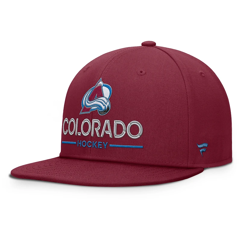 Men's Fanatics Burgundy Colorado Avalanche Authentic Pro Rink Lockup Snapback Hat