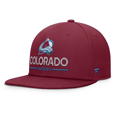 Men's Fanatics Burgundy Colorado Avalanche Authentic Pro Rink Lockup Snapback Hat