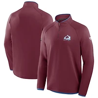 Men's Fanatics Burgundy Colorado Avalanche Authentic Pro Rink Raglan Quarter-Zip Pullover