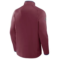 Men's Fanatics Burgundy Colorado Avalanche Authentic Pro Rink Raglan Quarter-Zip Pullover