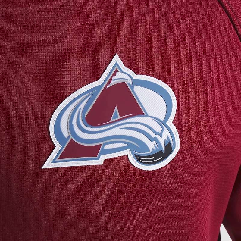 Men's Fanatics Burgundy Colorado Avalanche Authentic Pro Rink Raglan Quarter-Zip Pullover