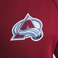 Men's Fanatics Burgundy Colorado Avalanche Authentic Pro Rink Raglan Quarter-Zip Pullover