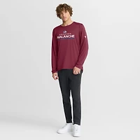 Men's Fanatics Burgundy Colorado Avalanche Authentic Pro Rink Tech Long Sleeve T-Shirt