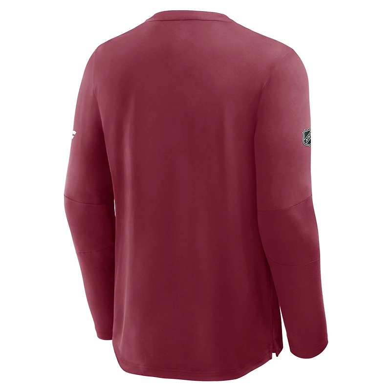 Men's Fanatics Burgundy Colorado Avalanche Authentic Pro Rink Tech Long Sleeve T-Shirt