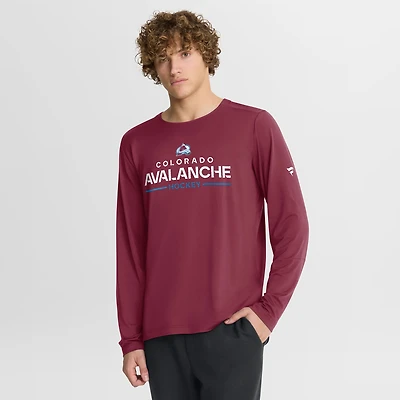 Men's Fanatics Burgundy Colorado Avalanche Authentic Pro Rink Tech Long Sleeve T-Shirt