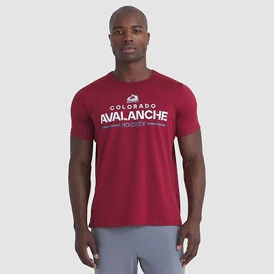 T-shirt technique authentique Pro Rink des Avalanche du Colorado pour homme, couleur bordeaux Fanatics