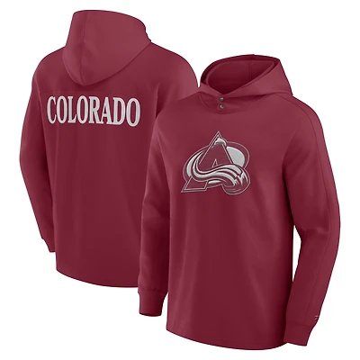 T-shirt à capuche manches longues Fanatics Colorado Avalanche Elements Blaze Tri-Blend Bordeaux pour hommes