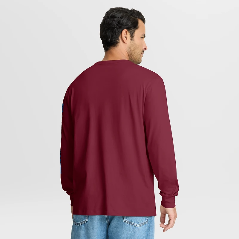 Men's Fanatics Burgundy Colorado Avalanche Goal Crease Legacy Long Sleeve T-Shirt