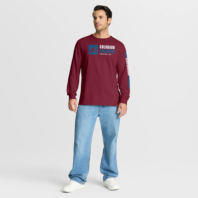 Men's Fanatics Burgundy Colorado Avalanche Goal Crease Legacy Long Sleeve T-Shirt