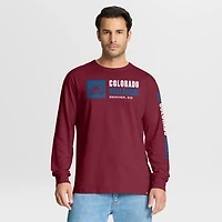 Men's Fanatics Burgundy Colorado Avalanche Goal Crease Legacy Long Sleeve T-Shirt