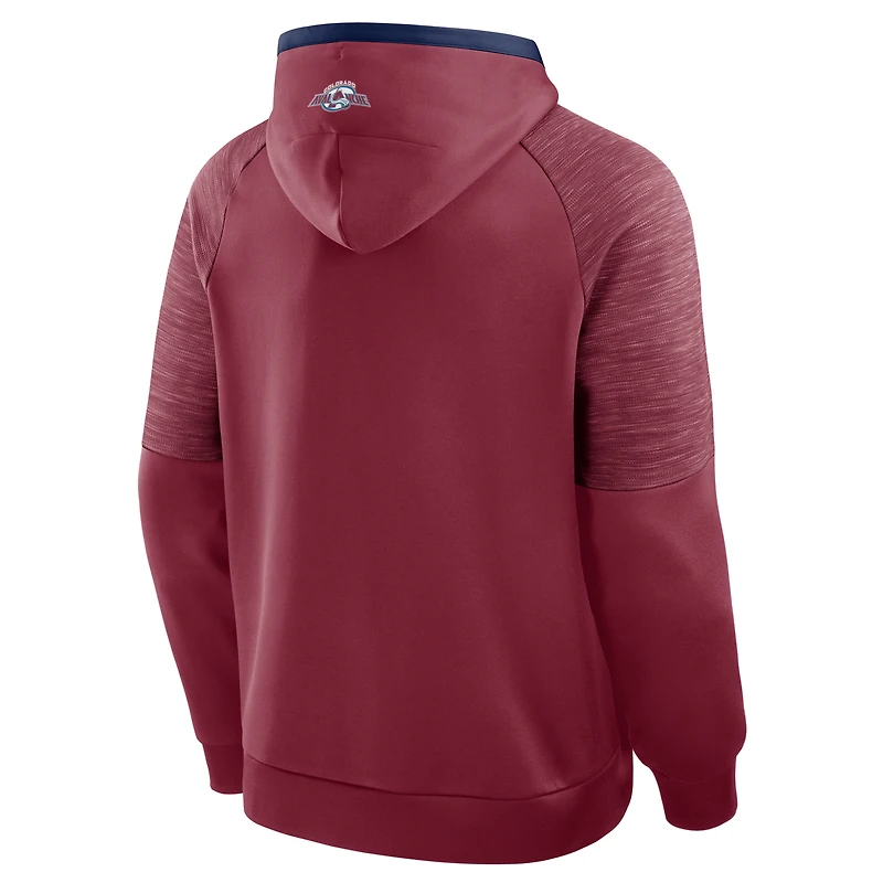 Men's Fanatics Burgundy Colorado Avalanche Goaltender Defender Raglan Pullover Hoodie