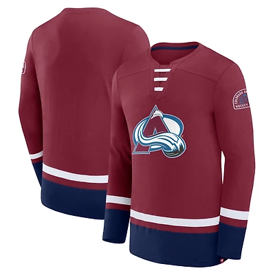 T-shirt à manches longues Fanatics pour homme, bordeaux, Colorado Avalanche High Point