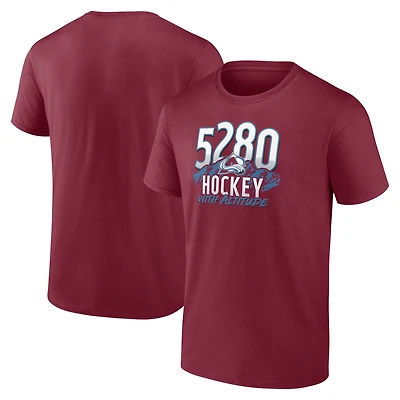T-shirt local Fanatics pour hommes, bordeaux, Colorado Avalanche