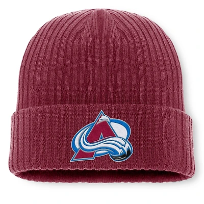 Men's Fanatics  Burgundy Colorado Avalanche Logo Cuffed Knit Hat
