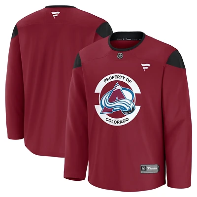 Maillot d'entraînement bordeaux pour homme Fanatics Colorado Avalanche