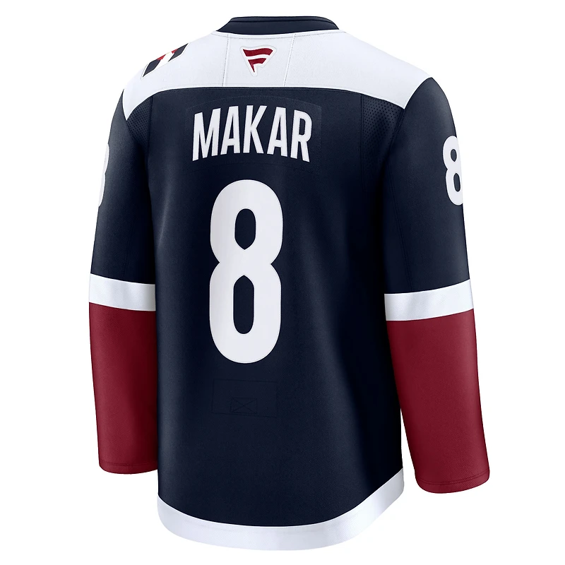 Maillot Fanatics Cale Makar bleu marine pour homme, modèle alternatif premium, Colorado Avalanche