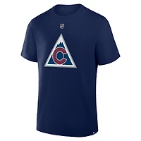 T-shirt Fanatics Cale Makar bleu marine pour homme, Colorado Avalanche, avec nom et numéro authentiques Stack
