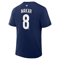 Men's Fanatics Cale Makar Navy Colorado Avalanche Authentic Stack Name & Number T-Shirt