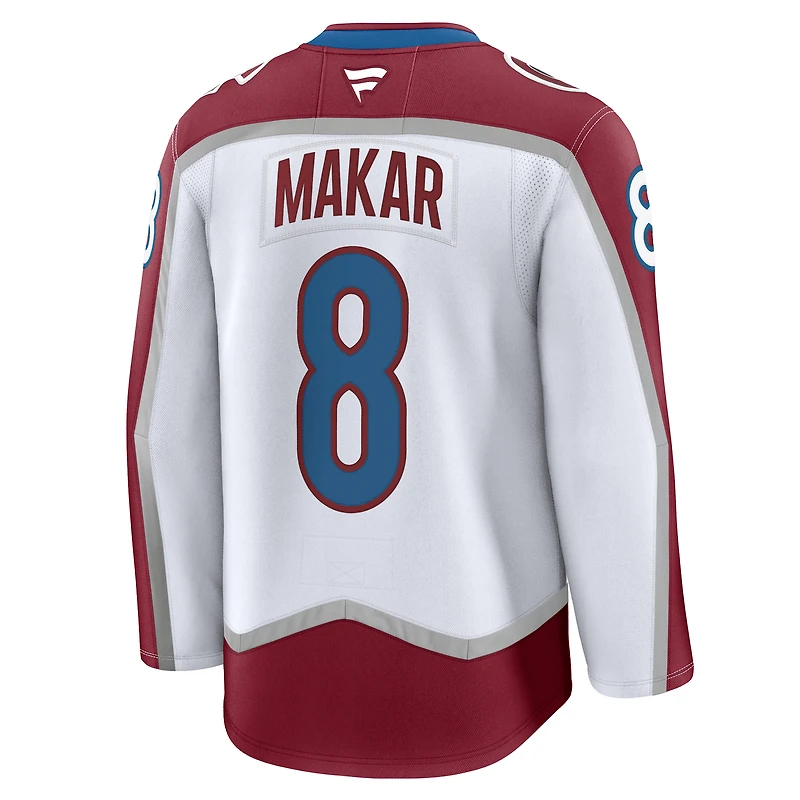 Maillot extérieur Premium Fanatics Cale Makar pour homme, blanc, Colorado Avalanche