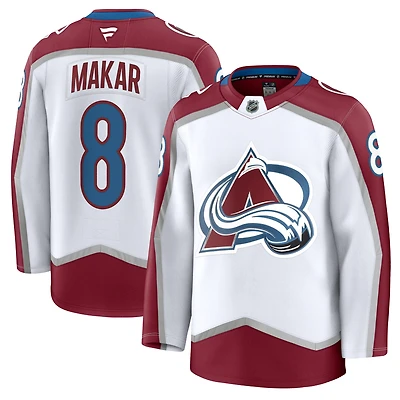 Maillot extérieur Premium Fanatics Cale Makar pour homme, blanc, Colorado Avalanche
