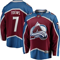 Men's Fanatics Devon Toews Burgundy Colorado Avalanche Home Breakaway Player Jersey