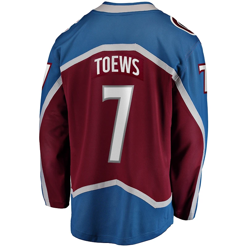 Men's Fanatics Devon Toews Burgundy Colorado Avalanche Home Breakaway Player Jersey