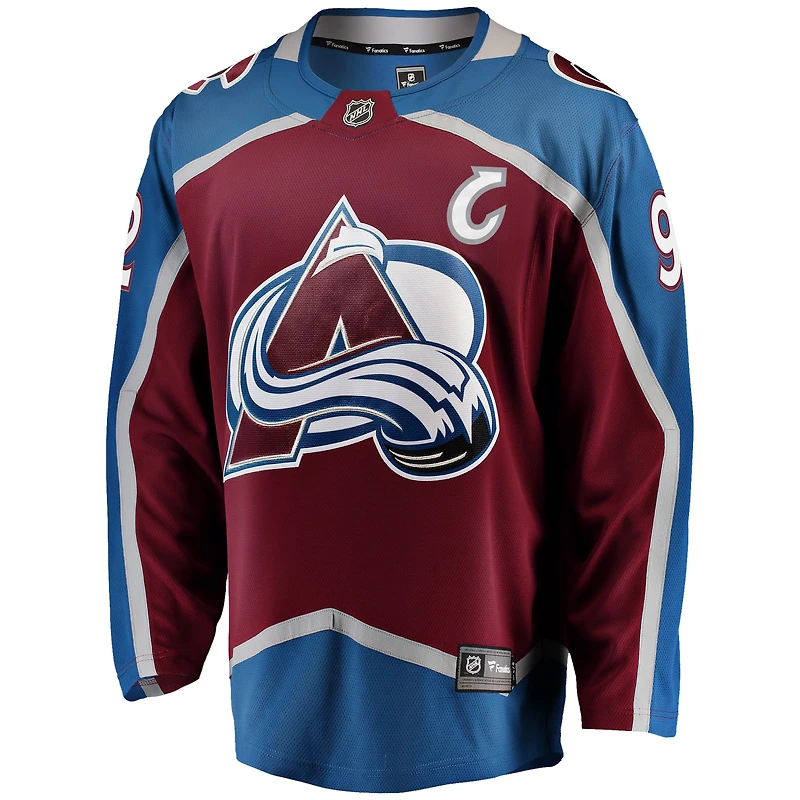 Fanatics pour hommes Gabriel Landeskog Bourgogne Colorado Avalanche Captain Patch Home Breakaway Maillot