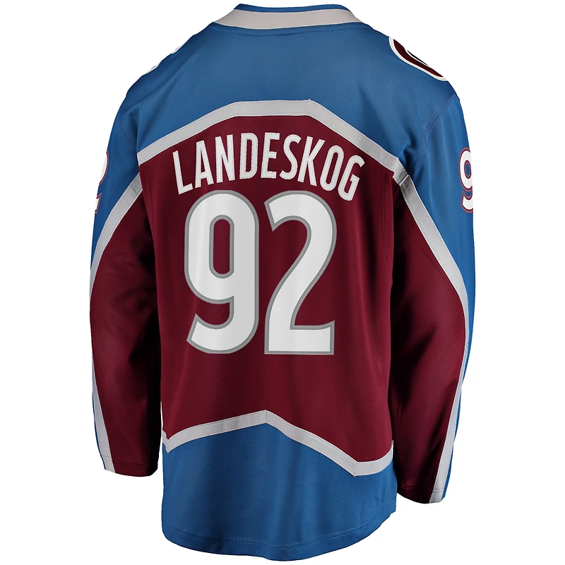 Fanatics pour hommes Gabriel Landeskog Bourgogne Colorado Avalanche Captain Patch Home Breakaway Maillot