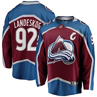 Fanatics pour hommes Gabriel Landeskog Bourgogne Colorado Avalanche Captain Patch Home Breakaway Maillot
