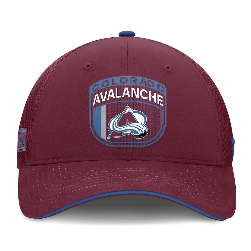 Casquette réglable de camionneur sur scène Fanatics Garnet Colorado Avalanche 2024 de la LNH pour hommes