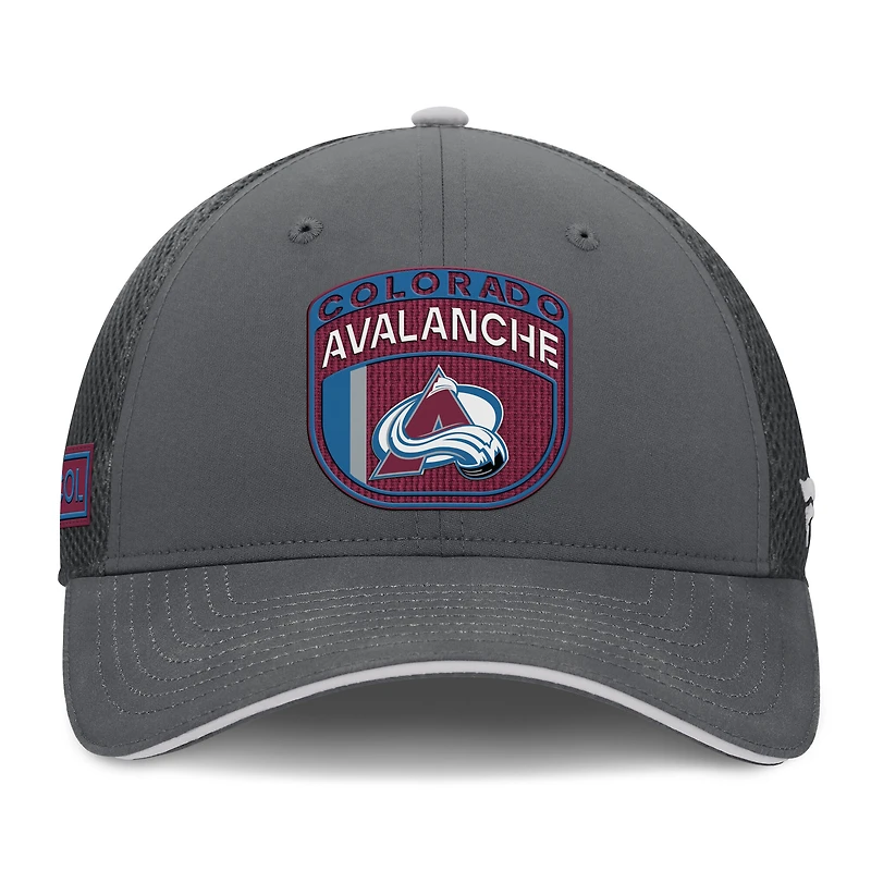 Men's Fanatics Gray Colorado Avalanche Authentic Pro Home Ice Trucker Adjustable Hat