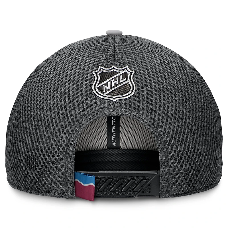 Men's Fanatics Gray Colorado Avalanche Authentic Pro Home Ice Trucker Adjustable Hat
