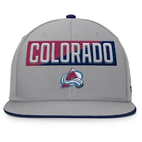 Men's Fanatics Gray Colorado Avalanche Fundamentals Duo Split Logo Snapback Hat