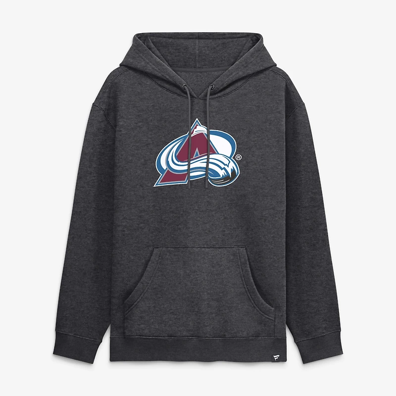 Sweat à capuche essentiel Fanatics Heather Charcoal Colorado Avalanche pour homme