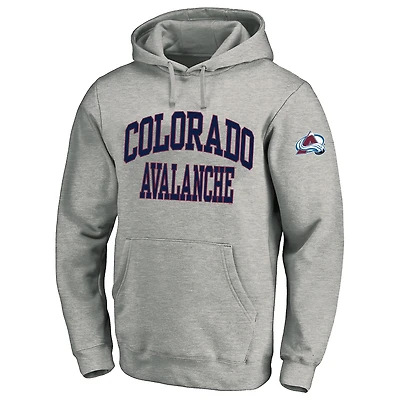 Sweat à capuche en polaire gris chiné Fanatics pour hommes Colorado Avalanche Big & Tall