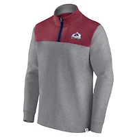 Men's Fanatics Heather Gray Colorado Avalanche Launch It Quarter-Zip Jacket