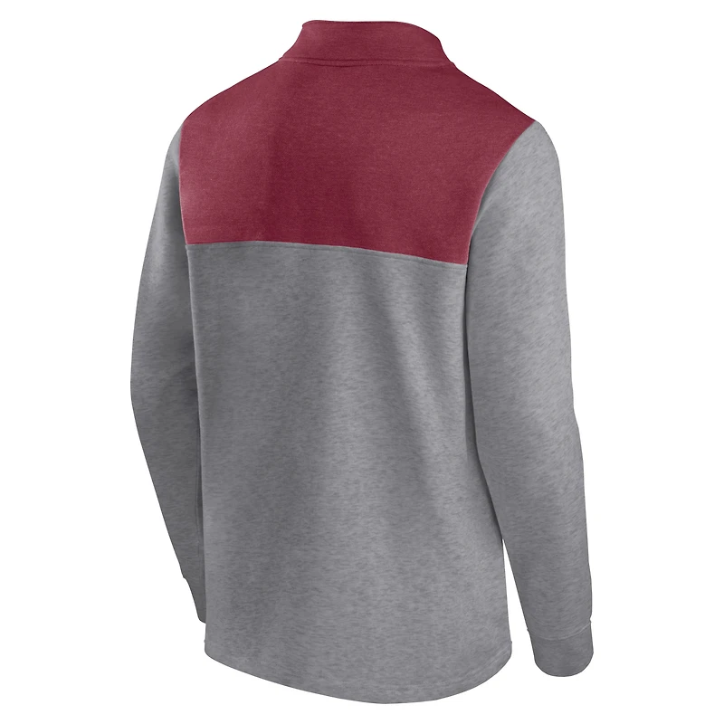Men's Fanatics Heather Gray Colorado Avalanche Launch It Quarter-Zip Jacket