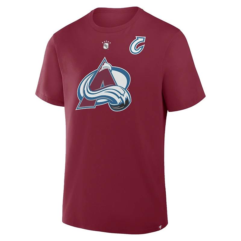 Men's Fanatics Joe Sakic Burgundy Colorado Avalanche Retired Player Nickname T-Shirt