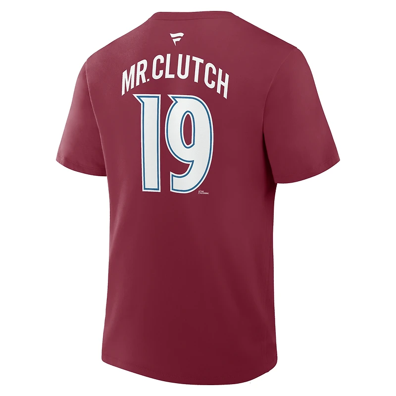 Men's Fanatics Joe Sakic Burgundy Colorado Avalanche Retired Player Nickname T-Shirt