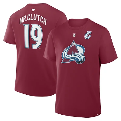 Men's Fanatics Joe Sakic Burgundy Colorado Avalanche Retired Player Nickname T-Shirt