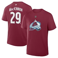 Men's Fanatics Nathan MacKinnon Burgundy Colorado Avalanche Authentic Stack Name & Number T-Shirt
