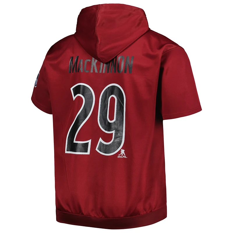 Men's Fanatics Nathan MacKinnon Burgundy Colorado Avalanche Big & Tall Name Number Pullover Hoodie