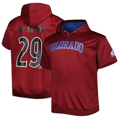 Fanatics pour hommes Nathan MacKinnon Bordeaux Colorado Avalanche Big & Tall Nom et numéro Pull à capuche
