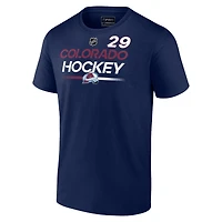 T-shirt avec nom et numéro Fanatics Nathan MacKinnon pour hommes, bleu marine, Colorado Avalanche Authentic Pro Prime