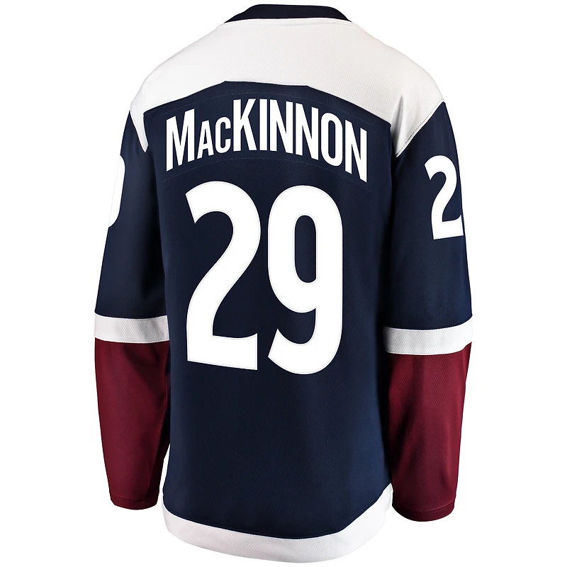 Fanatics pour hommes Nathan MacKinnon, bleu marine, Colorado Avalanche, maillot de joueur alternatif Breakaway