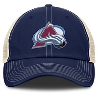 Men's Fanatics Navy/Natural Colorado Avalanche Rival Trucker Adjustable Hat