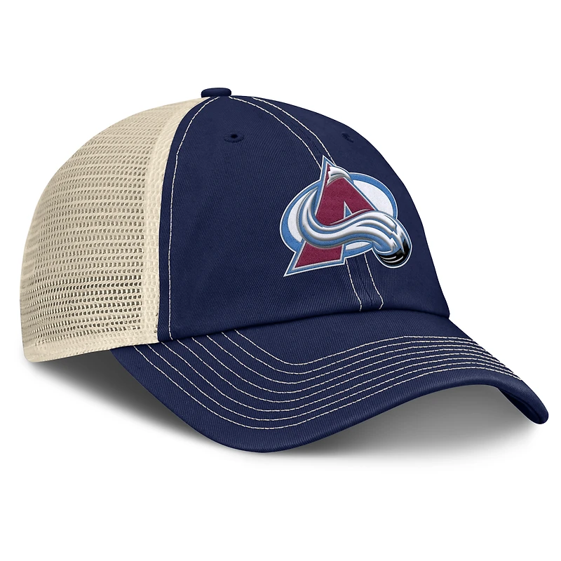 Men's Fanatics Navy/Natural Colorado Avalanche Rival Trucker Adjustable Hat